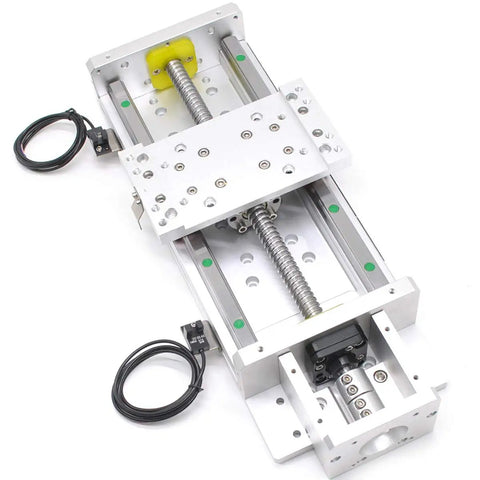 Top view of Beefed Up CNC Linear Rail Guide With 100mm Rails And 1605 Ballscrew SFU1605 Slide Stage For DIY CNC Kit 250kg Load C7 Precision