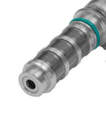 Close-up of Camshaft Position Actuator VVT Solenoid for 2.0L and 2.5L Chevy Malibu showing metallic structure and high-temp seals.