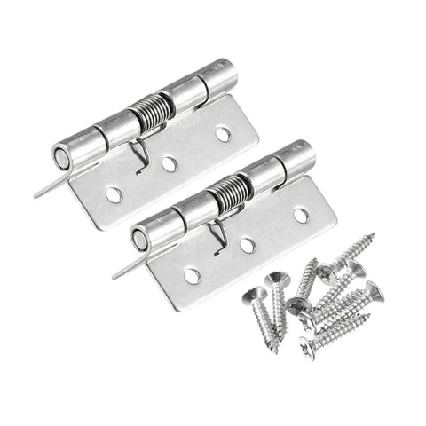 Rotating Concealed Door Hinges Set Of 2 With Self Closing Spring Stainless Steel Adjustable Speed Heavy Duty with screws