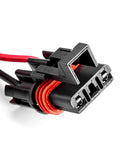 Close-up of pulse power connector from Plug N Play 300W LED Light Bar Wiring Harness Kit With Pulse Power Connector, Relay Fuse, 14 AWG One Lead, 12V On Off Rocker Switch, Easy Install For Polaris RZR General Ranger