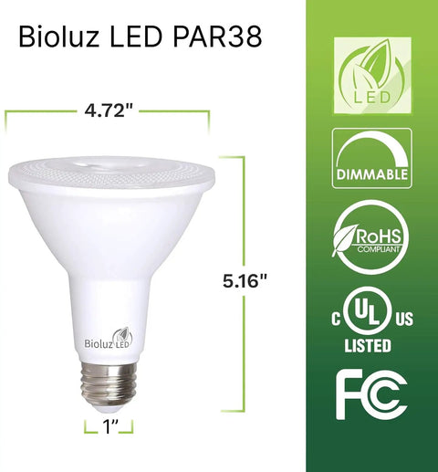 PAR38 LED Light Bulbs 90 CRI 12W Replaces 100 To 120W Soft White 3000K Dimmable Flood Lights For Indoor Outdoor Use UL Listed