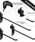 Heavy Duty Slatwall Hooks 24 Pack Set For Garage Shed And Workshop Metal Wall Hangers In 4 6 And 8 Inch Sizes For Slat Wall Panels Tools Organization Durable Black Finish