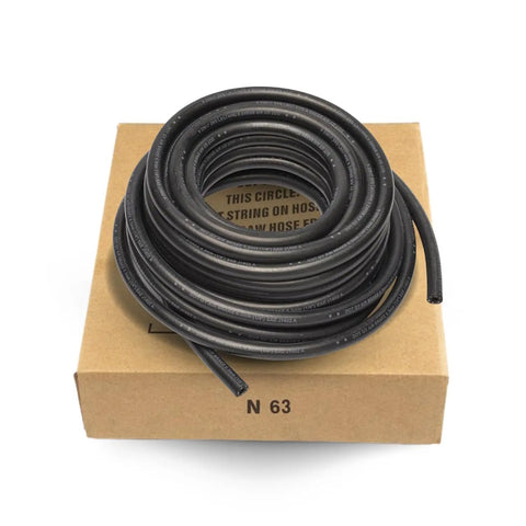 Heavy Duty 3/8 Inch Rubber Air Brake Hose 50 Foot Roll Black Replacement for 9003006 coiled on box