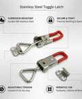 Adjustable Stainless Steel Toggle Latch Quick Release Draw Clamp showing corrosion resistance and secure grip features