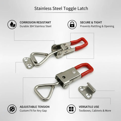 Adjustable Stainless Steel Toggle Latch Quick Release Draw Clamp showing corrosion resistance and secure grip features