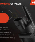 Image of Vapor Canister Purge Solenoid Valve with text about failure symptoms for GM models like Chevrolet Camaro, TrailBlazer, Cadillac CTS.