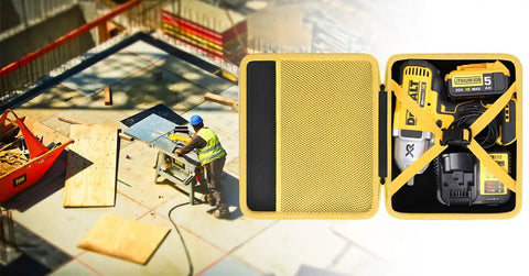 Open Rugged Hard Shell Case For DeWalt 20V Max Cordless Impact Wrench And Impact Driver Case Only Fits DeWalt DCF900B on job site