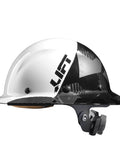 DAX Carbon Fiber Full Brim Hard Hat Fifty Fifty White Black Camo With Carbon Fiber Reinforced Resin Shell side view