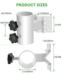 Hang Your Shade Like A Pro With This Adjustable Deck Umbrella Mount For Railings And Posts product size dimensions shown