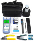 FC-6S FTTH fiber optic tool kit with carrying bag, visual fault locator, cleaver, power meter, tester, stripper.