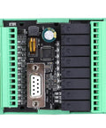Close-up view of Heavy Duty Programmable Logic Controller Module, Straight Shooter FX2N Industrial Automation Gear with relay outputs.