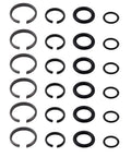 Impact Wrench Retaining Ring Clips With O Ring For Three Eighths And One Half Inch Sockets, Includes Six Sets Each, Compatible With Electric And Pneumatic Cordless Wrenches, Retainer Anvil Install Tool.