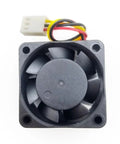 DC 24V 0.08A 4015 Fan Replacement For CNC Equipment Cooling Beefy 40X40X15MM Server Fan With 3 Wire Lead, black plastic, front view
