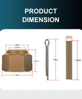 Brass Prop Nut Kit For Inboard Boats That Fits One Inch And One Eighth Inch Shafts dimensions with nut, pin, and key in brass.
