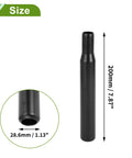Universal 28.6x200mm Black Bike Seat Post Durable Steel Saddle Post For Road Mountain And City Bikes Lightweight Yet Sturdy