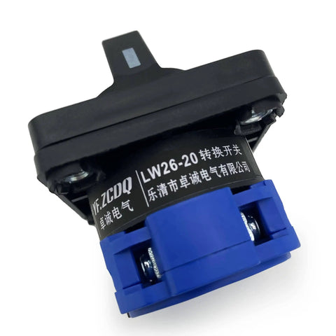 Changeover Switch Universal Rotary Cam Selector Latching Switch 2 Positions 4 Terminals LW26-20 C02-1 660V 20A Black Blue