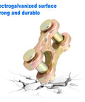 8 Pack 3/8 Double Clevis Link Heavy Duty Zinc Plated Alloy Steel Chain Repair Hardware Rock Solid Twin Clevis Connector on cracked surface