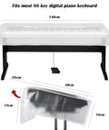 Keyboard Dust Cover For 88-Key Digital Pianos And Keyboards, transparent and waterproof, fits 140 cm long instruments.