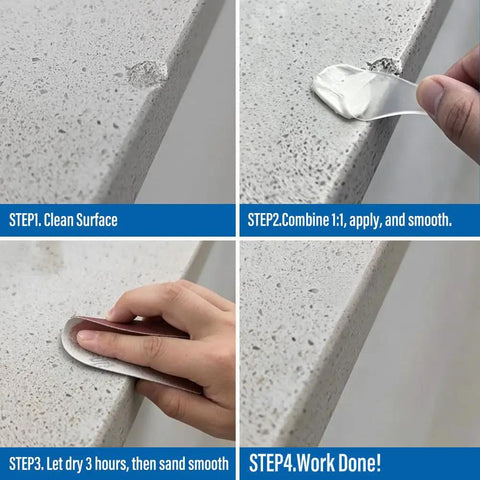 DIY Countertop Repair Kit For Granite Marble Quartz And More Chips Scratches Nicks Fixes Deep Gouges On Natural Stone instructions