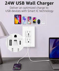 Solid Workhorse Twenty Pack Usb Type C Wall Outlet Plates Featuring Integrated Led Night Light Tamper Resistant 15A Receptacle With Quick Charge Ports For Bedroom Kitchen Updates showing 24W USB wall charger with smart IC technology.