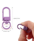 Seventy Eight Piece Small Swivel Snap Lobster Claw Clasps In Assorted Bold Shades delivering legit heavy duty strength, showing purple clasp size 1.26x0.5 inch.