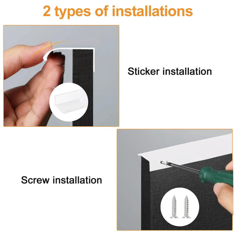 Self Stick Finger Edge Drawer Pulls Pack Of 8 White 150mm Aluminum Alloy Invisible Cabinet Handles installation