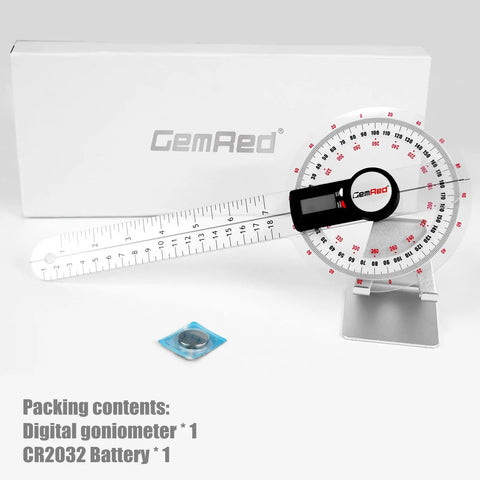 12 Inch Digital Goniometer For Joint Range Of Motion Measurement With Color Coded Buttons And Quick Zero Reset A Real Time Saver For Rehab Pros And Physical Therapy ROM Tracking, packed with CR2032 battery