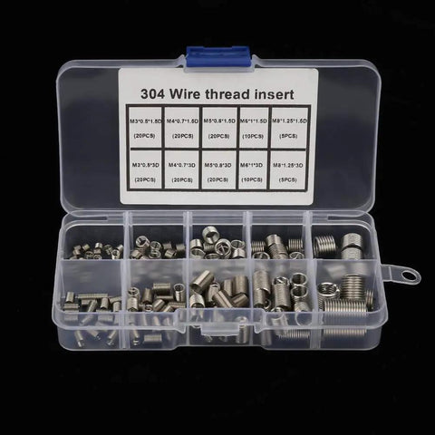 Get Your Tools Sorted With This Awesome 150 Pieces Steel Thread Insert Repair Kit Covering M3 To M8 Metric Helicoil Inserts For Heavy Duty Fixes And Stronger Threads. 304 steel wire thread insert kit in plastic case, M3-M8 sizes