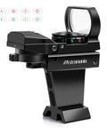 Red Dot Finderscope for Telescope Deluxe Viewfinder with Dovetail Bracket featuring four reticle patterns and brightness dial.