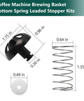 Bottom Spring Loaded Stopper Kit For Coffee Machine Brewing Basket Replacement For Compatible 990117900 990237500 Two Pack Durable Plastic And Silicone Accessory Keeps Brew Basket Sealed No Fuss Install For Home Coffee Makers, 2-pack parts