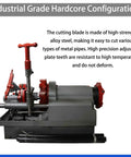 Heavy Duty Workhorse Electric Pipe Threader For 1/2 To 3 Inch Lines With Smart Oil System And 750W Copper Motor, industrial-grade steel cutting blade.