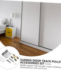Replace Rattling Janky Doors Fast With Heavy Duty Sliding Rollers Whisper Quiet Track Pulleys For Barn Cabinet Glass Doors Adjustable Glides That Move Smooth As Butter Daily Use in a modern bedroom with sliding door.