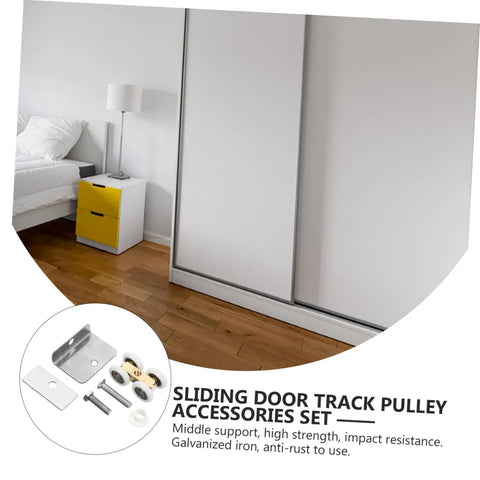 Replace Rattling Janky Doors Fast With Heavy Duty Sliding Rollers Whisper Quiet Track Pulleys For Barn Cabinet Glass Doors Adjustable Glides That Move Smooth As Butter Daily Use in a modern bedroom with sliding door.