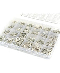 Grab This Awesome 720 Piece Assortment Kit Full Of Non-Insulated Ring Fork And U-Type Terminals Plus Crimp Spade Set With #4 #8 #10 And 1/4 Inch Lug Cable Wire Connectors For Your Next DIY Electrical Repair Or Heavy Duty Wiring Project. non-insulated metal terminals in compartment box