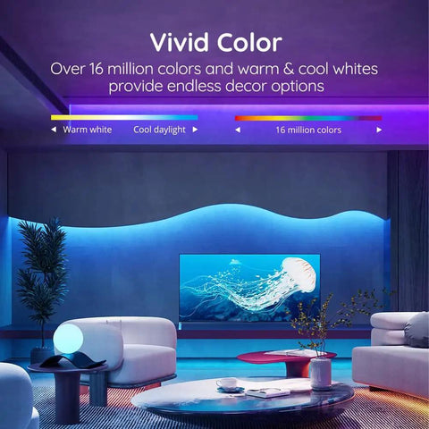 100ft Outdoor LED Strip Lights Waterproof IP65 With Bluetooth Remote And Smart App Control 5050 RGB Color Changing Strip