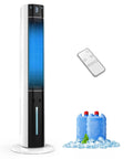 Evaporative Air Cooler Tower Fan For Bedroom, 38 Inch Portable Swamp Cooler With 3L Water Tank, Ice Packs, Remote, 3 Speeds