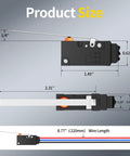 Dimensions of Waterproof Micro Limit Switch With Long Hinge Lever SPDT 3 Pin 10A 125V 250V Prewired For Arduino Appliances And Electronics