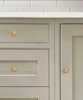 2 Pack 2.5 Inch Brushed Brass Cabinet Knobs With Vintage Backplates For Cabinets Doors And Drawers Bi Fold Door Knobs installed on cabinet