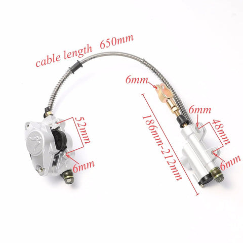 Hydraulic brake assembly from 32 Inch Rear Axle Complete Kit For ATV Go Kart Quad Buggy with Foot Brake and Chain Sprocket.