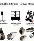 Two Inch Rigid Rubber Caster Wheels Set Of Four Antisag Gate Support Rollers Dead Quiet Floor Friendly Casters That Glide Like Butter for mobile stands