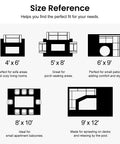 Size reference guide for waterproof outdoor rug 5x8 ft reversible plastic straw pattern patio camping mat