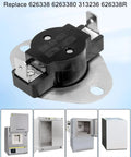Built Tough Furnace Limit Switch Thermostat With Manual Reset, Fits Intertherm Nordyne Miller Gibson Tappan Frigidaire Furnaces
