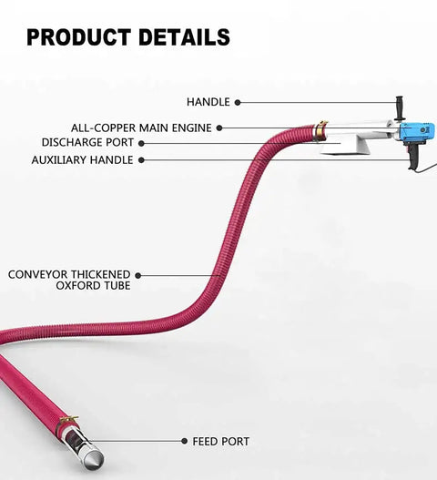 Portable Grain Pumping Auger Conveyor For Small Particle Materials Like Cement Grain Fertilizer And Gravel 100 To 200 Kg Per Minute