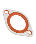 Heavy Duty Aluminum 1/8 Inch Water Neck Housing Gasket With Silicone Seal Replacement For Chevy Small Block And Big Block V8 Engines Including 265 283 305 327 350 383 396 400 427 454 472 500 Hot Rod Ready, shown angled