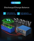 Battery Balancer 15A 24S Passive Equalizer With Pulse Discharge And Charge graphic showing settings and voltage balance.