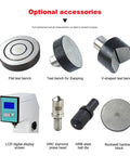 Optional accessories for Heavy Duty Digital Rockwell Hardness Tester For Plastic Testing include test benches and components.
