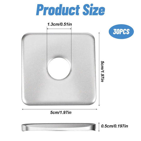 Tough As Nails 30 Piece Square Washer Set 2X2 Inch Galvanized Heavy Duty Carbon Steel with size dimensions shown