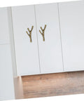 Installed Branch Shape Cabinet Knobs 4 Piece Set for Cabinets and Drawers Dressers Cupboards and Closets Easy Open Vintage Style