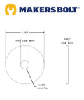 Makers Bolt stainless Fender washer, 1-1/4 in outside diameter, 3/8 in screw size, 25-pack, 18-8 (304) stainless steel