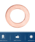 Copper Flat Washer Sealing Ring M6 x 10mm x 1mm, single washer top view, durable copper construction, smooth surface